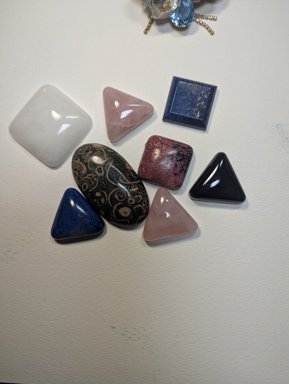 Wendy Gell custom cut minerals from the 1980s.jewelry making.